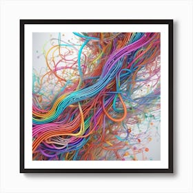 Abstract Colorful Wires 3 Art Print