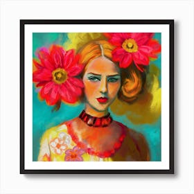 Flower Woman Art Print