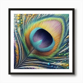 Peacock feather Art Print