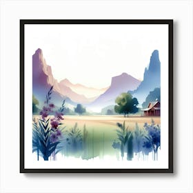 Watercolor Landscape Painting 68 Art Print