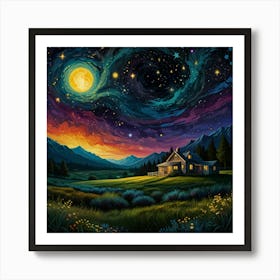 Starry Night Sky 3 Art Print