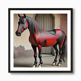 Fans Crea Naqueta De Un Caballo Rojinegro Art Print