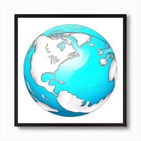 Earth Globe 1 Art Print