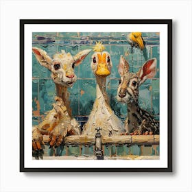 Three Ducks In The Bath Art Print