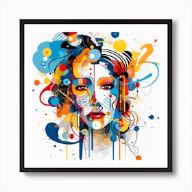 Abstract Woman Portrait 3 Art Print