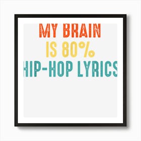 Hip Hop Lyrics Funny My Brain Is 80 Art Print