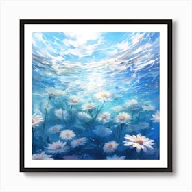 Daisies In The Water 6 Art Print
