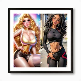 Two Women Posing 1 Art Print