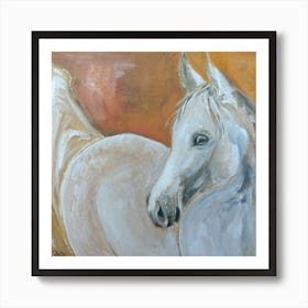 White Beauty Animal Wall Art, Horse Art Print