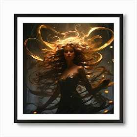 The Epitome Of Duality Medusa Dances In A Ethereal Realm Where Beauty And Horror Coexist Art Print