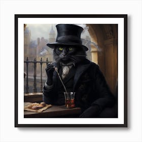 Cat In A Top Hat Art Print