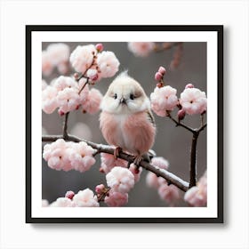 Bird In Cherry Blossoms Art Print