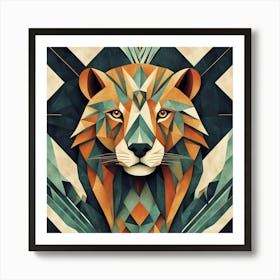 Geometric Lion Art Print