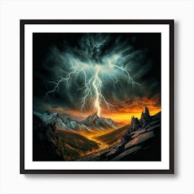 Impressive Lightning Strikes In A Strong Storm 15 Poster