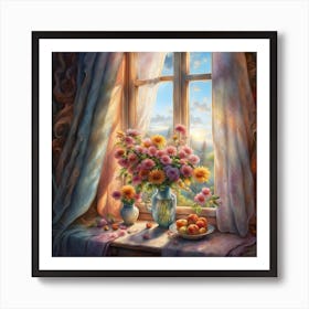 Summer Morning flower Bouquet Art Print