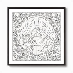 Mandala Coloring Page 1 Art Print