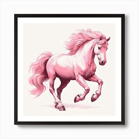 Pink Horse Painting 1 Art Print