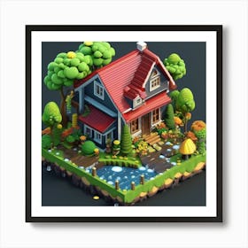 3d House Art Print