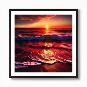 Sunset In The Ocean 11 Art Print