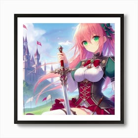 Anime Girl With Sword Art Print