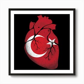 Turkey Heart Flag Art Print