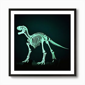 Glow In The Dark Dinosaur Skeleton 5 Art Print