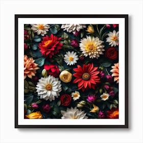 Floral Wallpaper 18 Art Print