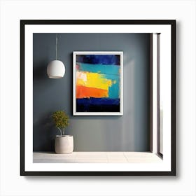 Mock Up Canvas Framed Art Gallery Wall Mounted Textured Print Abstract Landscape Portrait (25) Art Print