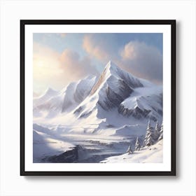 Snowy Mountains Art Print