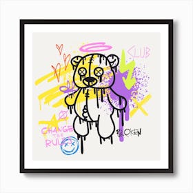 Graffiti Bear Change The Rules Wall Art Art Print