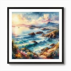 Sunset Over The Ocean 181 Poster