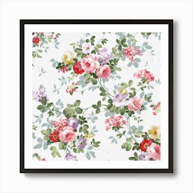 Floral Elements Peony Chinese Rose Art Print