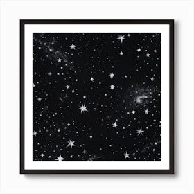 Black And White Stars Art Print