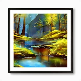 Creek Of Gold Art Print