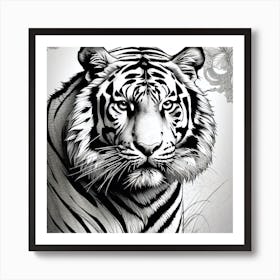 Tiger Drawing Art Print