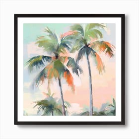 Palm Trees At Sunset Art Print