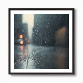 Rainy City Street Art Print