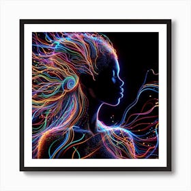 Colorful woman 1 Art Print