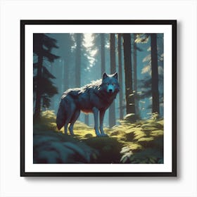 Wolf In The Forest 87 Art Print