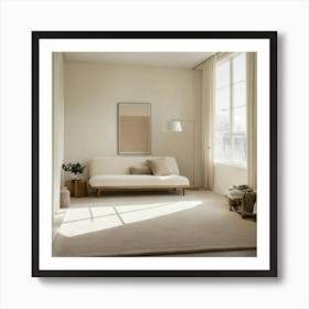 Minimalist Room With Boucle Furniture All White An (15) Art Print