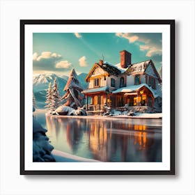 House By The Lake Art Print