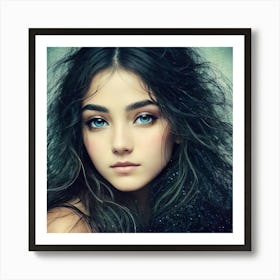 Exotic Girl With Blue Eyes Art Print
