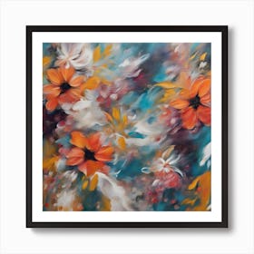 Abstract Flowers 1 Art Print