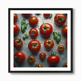 Tomatoes And Basil 1 Art Print