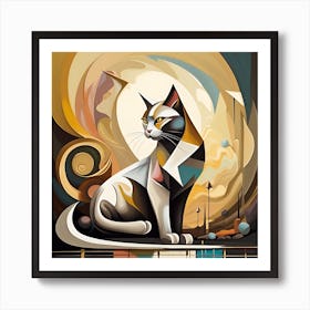 Abstract Cat 1 Art Print