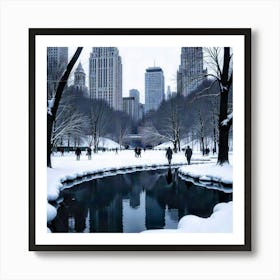 Central Park In The Snow Poster