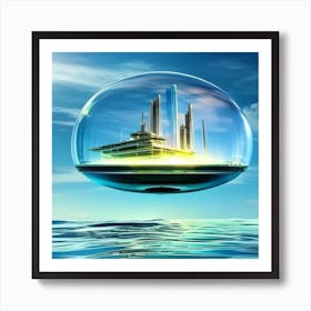 Futuristic City In A Glass Ball Art Print