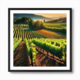 Vineyards At Sunset 7 Art Print