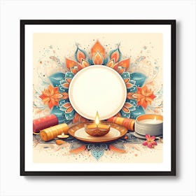 Indian Diwali Background Art Print