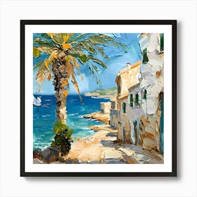 Palm Tree By The Sea Art Print